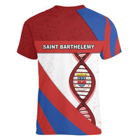 Saint Barthelemy Is In My DNA Women V-Neck T-Shirt - Wonder Print Shop