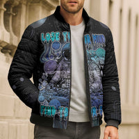 Astronaut Bomber Puffer Jacket Love Your Mind Find Your Soul - Wonder Print Shop
