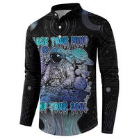 Astronaut Button Sweatshirt Love Your Mind Find Your Soul - Wonder Print Shop