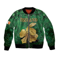 Personalized Ireland Bomber Jacket The Shamrock With The Irish Hare Patterns - Wonder Print Shop