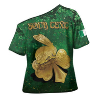 Personalized Ireland Cross Shoulder Shirt The Shamrock With The Irish Hare Patterns - Wonder Print Shop