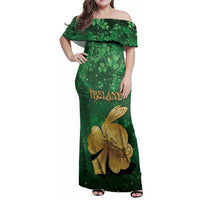 Personalized Ireland Family Matching Off Shoulder Maxi Dress and Hawaiian Shirt The Shamrock With The Irish Hare Patterns - Wonder Print Shop