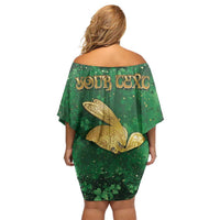 Personalized Ireland Family Matching Off Shoulder Short Dress and Hawaiian Shirt The Shamrock With The Irish Hare Patterns - Wonder Print Shop