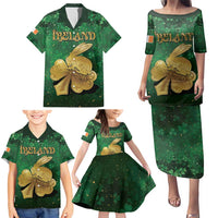 Personalized Ireland Family Matching Puletasi and Hawaiian Shirt The Shamrock With The Irish Hare Patterns - Wonder Print Shop