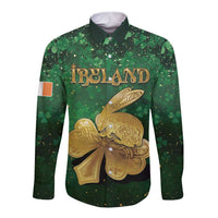 Personalized Ireland Long Sleeve Button Shirt The Shamrock With The Irish Hare Patterns - Wonder Print Shop