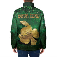Personalized Ireland Padded Jacket The Shamrock With The Irish Hare Patterns - Wonder Print Shop
