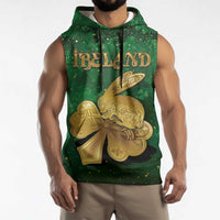 Personalized Ireland Sleeveless Hoodie The Shamrock With The Irish Hare Patterns - Wonder Print Shop