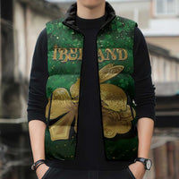 Personalized Ireland Sleeveless Puffer Jacket The Shamrock With The Irish Hare Patterns - Wonder Print Shop