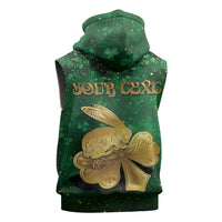 Personalized Ireland Sleeveless Zip Hoodie The Shamrock With The Irish Hare Patterns - Wonder Print Shop