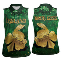 Personalized Ireland Women Sleeveless Polo Shirt The Shamrock With The Irish Hare Patterns - Wonder Print Shop