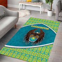 Kazakhstan Area Rug The Eagle With Kazakh Patterns - Wonder Print Shop