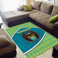 Kazakhstan Area Rug The Eagle With Kazakh Patterns - Wonder Print Shop