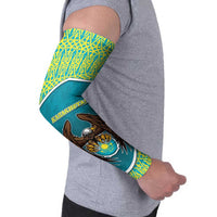 Kazakhstan Arm Sleeves The Eagle With Kazakh Patterns - Wonder Print Shop