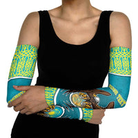 Kazakhstan Arm Sleeves The Eagle With Kazakh Patterns - Wonder Print Shop