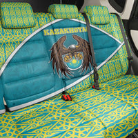 Kazakhstan Back Car Seat Cover The Eagle With Kazakh Patterns - Wonder Print Shop