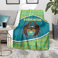 Kazakhstan Blanket The Eagle With Kazakh Patterns - Wonder Print Shop