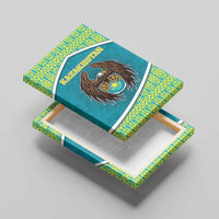 Kazakhstan Canvas Wall Art The Eagle With Kazakh Patterns - Wonder Print Shop