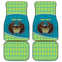 Kazakhstan Car Mats The Eagle With Kazakh Patterns - Wonder Print Shop