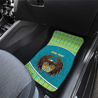 Kazakhstan Car Mats The Eagle With Kazakh Patterns - Wonder Print Shop