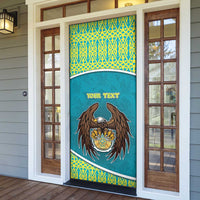 Kazakhstan Door Cover The Eagle With Kazakh Patterns - Wonder Print Shop
