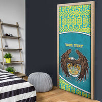 Kazakhstan Door Cover The Eagle With Kazakh Patterns - Wonder Print Shop