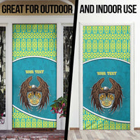 Kazakhstan Door Cover The Eagle With Kazakh Patterns - Wonder Print Shop