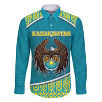 Personalized Kazakhstan Family Matching Off Shoulder Short Dress and Hawaiian Shirt The Eagle With Kazakh Patterns - Wonder Print Shop