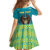 Personalized Kazakhstan Family Matching Short Sleeve Bodycon Dress and Hawaiian Shirt The Eagle With Kazakh Patterns - Wonder Print Shop