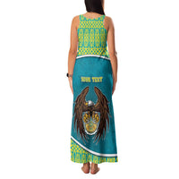 Personalized Kazakhstan Family Matching Tank Maxi Dress and Hawaiian Shirt The Eagle With Kazakh Patterns - Wonder Print Shop