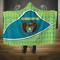 Kazakhstan Hooded Blanket The Eagle With Kazakh Patterns - Wonder Print Shop