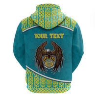 Personalized Kazakhstan Hoodie The Eagle With Kazakh Patterns - Wonder Print Shop