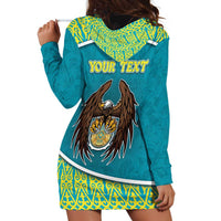 Personalized Kazakhstan Hoodie Dress The Eagle With Kazakh Patterns - Wonder Print Shop