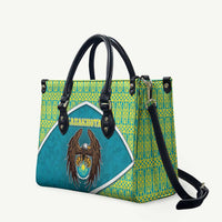 Kazakhstan Leather Bag The Eagle With Kazakh Patterns - Wonder Print Shop