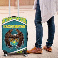 Kazakhstan Luggage Cover The Eagle With Kazakh Patterns - Wonder Print Shop