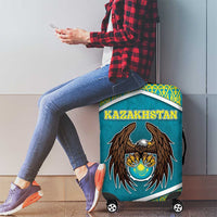 Kazakhstan Luggage Cover The Eagle With Kazakh Patterns - Wonder Print Shop