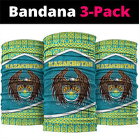 Kazakhstan Neck Gaiter The Eagle With Kazakh Patterns - Wonder Print Shop