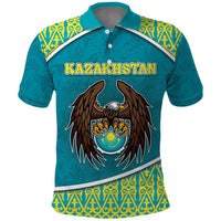 Personalized Kazakhstan Polo Shirt The Eagle With Kazakh Patterns - Wonder Print Shop