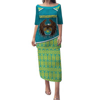 Personalized Kazakhstan Puletasi The Eagle With Kazakh Patterns - Wonder Print Shop