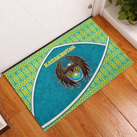 Kazakhstan Rubber Doormat The Eagle With Kazakh Patterns - Wonder Print Shop