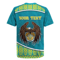 Personalized Kazakhstan Rugby Jersey The Eagle With Kazakh Patterns - Wonder Print Shop