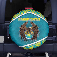 Kazakhstan Spare Tire Cover The Eagle With Kazakh Patterns - Wonder Print Shop