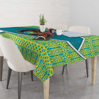 Kazakhstan Tablecloth The Eagle With Kazakh Patterns - Wonder Print Shop