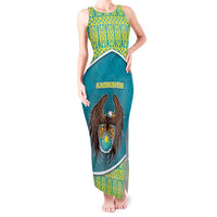 Personalized Kazakhstan Tank Maxi Dress The Eagle With Kazakh Patterns - Wonder Print Shop