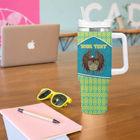 Personalized Kazakhstan Tumbler With Handle The Eagle With Kazakh Patterns - Wonder Print Shop