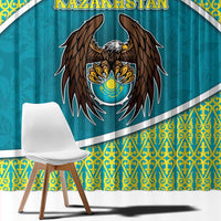 Kazakhstan Window Curtain The Eagle With Kazakh Patterns - Wonder Print Shop