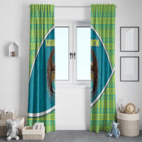 Kazakhstan Window Curtain The Eagle With Kazakh Patterns - Wonder Print Shop