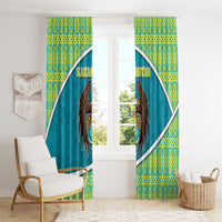 Kazakhstan Window Curtain The Eagle With Kazakh Patterns - Wonder Print Shop