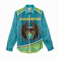 Personalized Kazakhstan Women Casual Shirt The Eagle With Kazakh Patterns - Wonder Print Shop