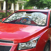 Latvia Auto Sun Shade Symbol With Latvians Patterns - Wonder Print Shop
