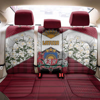 Latvia Back Car Seat Cover Symbol With Latvians Patterns - Wonder Print Shop